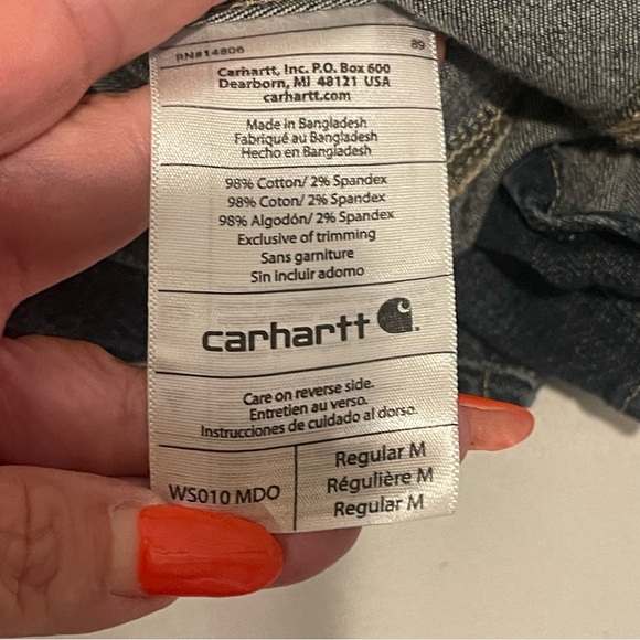 Carhartt Women's Denim Button Down Shirt Size Medium - Picture 8 of 12